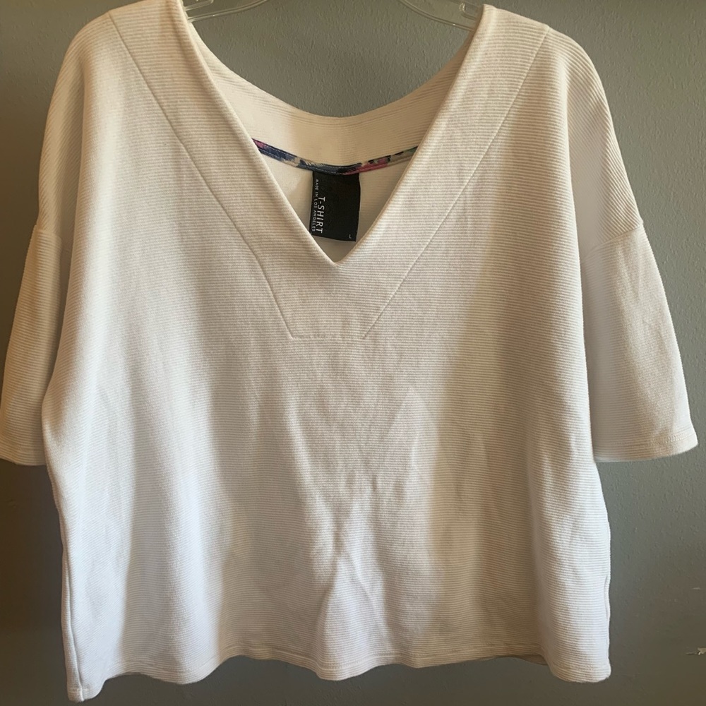 Anthro Boxy V-neck Blouse